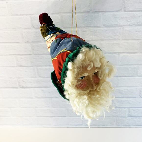 Vintage House of Hatten Christmas Santa Claus Head Ornament Paper Mache Face - Picture 9 of 10